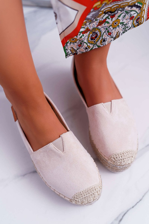 Dámské Espadrilky Semišové Béžové Mariako