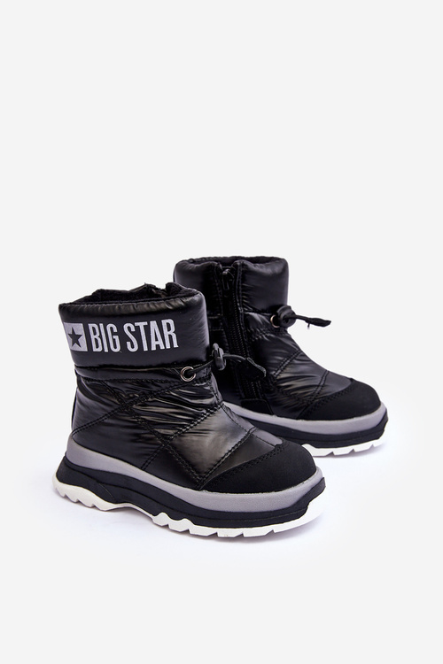 Dětské zimní boty s oteplením na zip černé Big Star MM374195