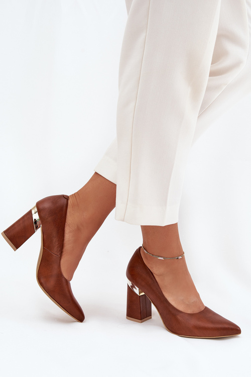 Kožené Lodičky Lewski 3117 Tmavě hnědé