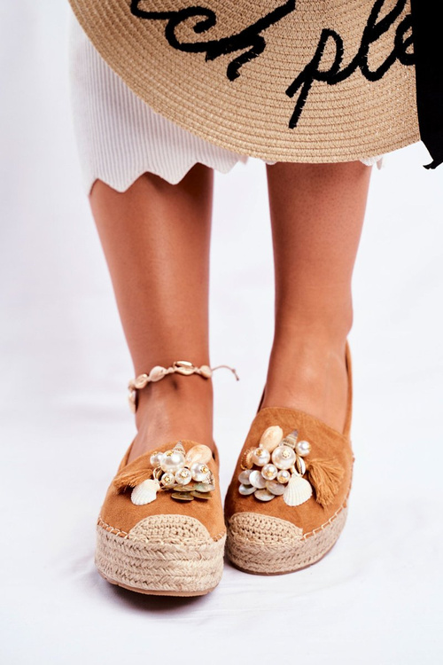 Ženské espadrilly na platforme Camel Denver Linen Platform