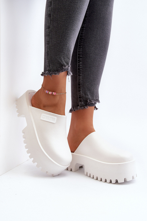 Dámské Žabky Na Masivní Podrážce Big Star NN274015 Bílé