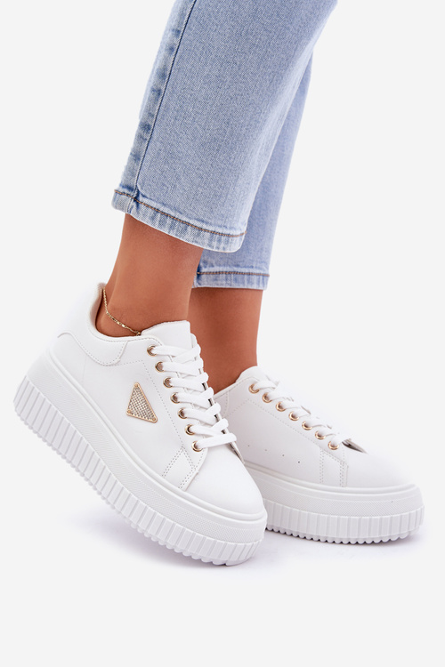 Stylové Tenisky Na Masivní Platformě Bílé Vallexia