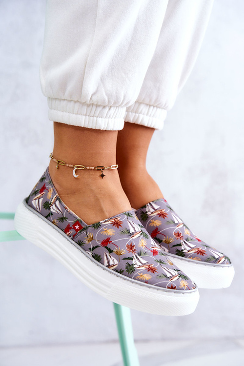 Dámska sklz na pamäťovú penu veľká hviezda JJ276015 Šedá tenisky