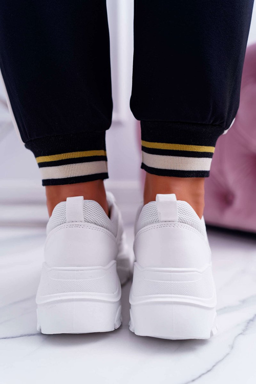 Dámske športové topánky hrubá biela podrážna vysoká úroveň