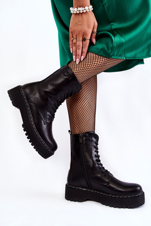 Kožené teplé boty Boty Big Star II274109 Cerne