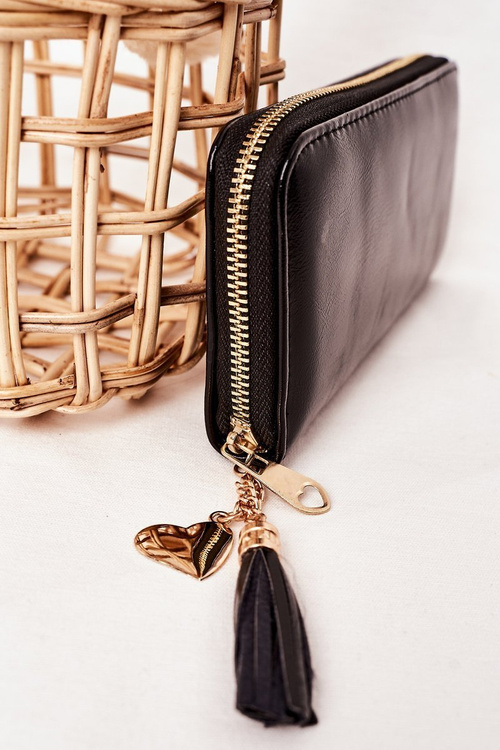 Velká Dámská Peněženka S Přívěskem Černá