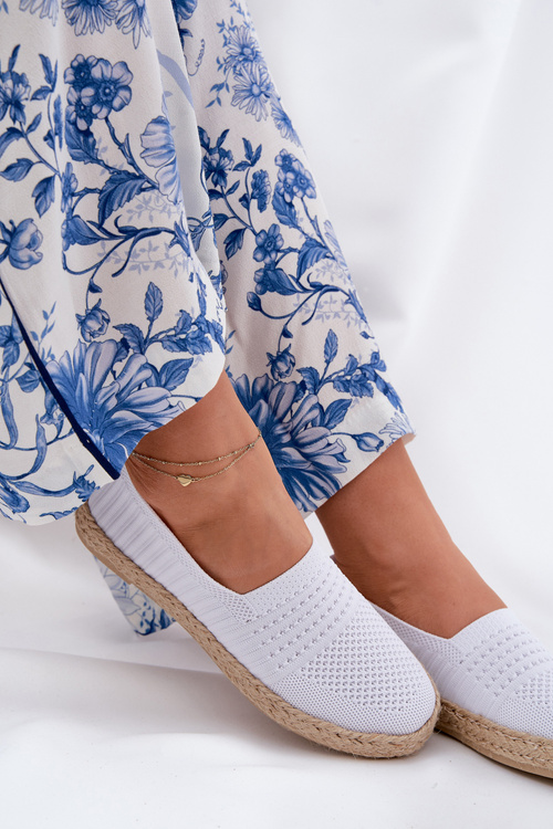 Dámske Espadrilky S Pletením Vinceza 13624 Biele