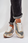 Kožené Športové Topánky Sneakers Dámske D&A LR51-847 Zlaté