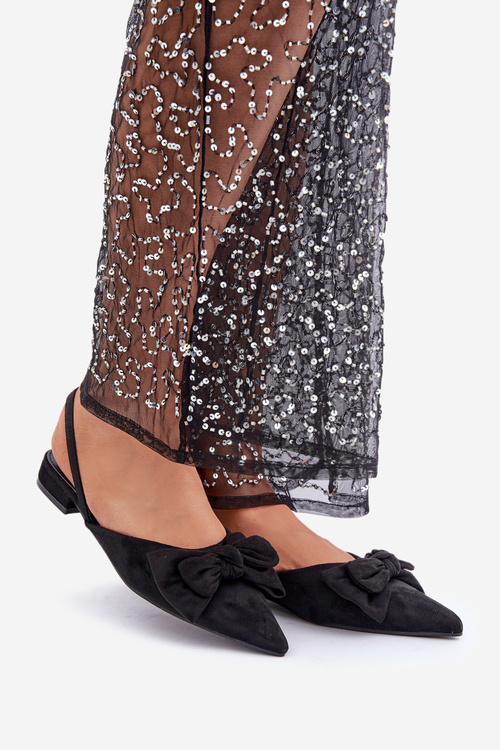 Baleríny S Špicatými Prstami A Mašľou Čierne Lotiara