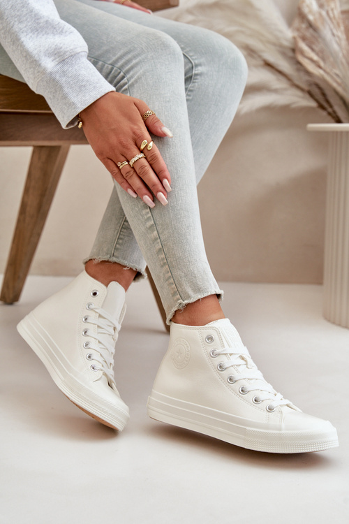 Dámské Zateplené Tenisky Z Eko Kůže Bílé Big Star OO274932