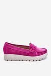 Suede Loafers na platforme Fuksja Lemar Milana