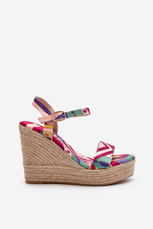 Vzorované sandály na klíně z proutěného proužku v multikolorovém Anihazra