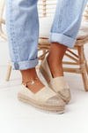 Espadrilles na platforme Straw S. Barski Beige
