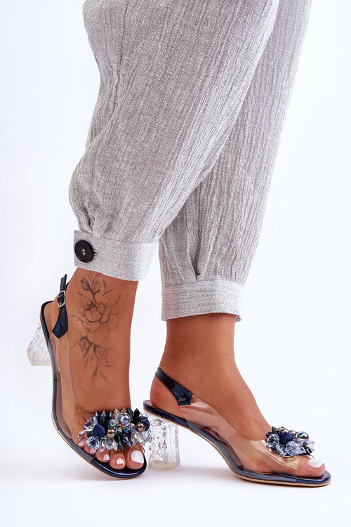 Navy Blue Sandals S. Barski MR1037-16