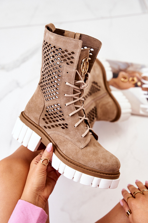 Pracovníci kože vysoké topánky Nicole Camel 2706