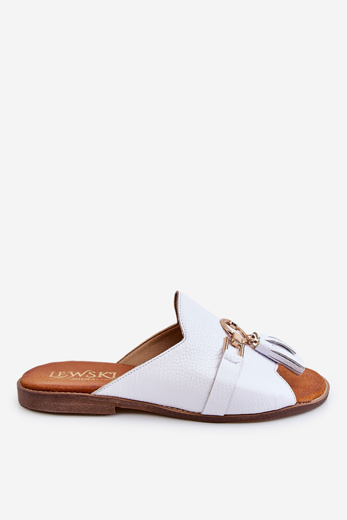 Dámska kožená kožená topánky 3226 biela