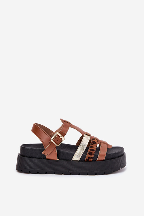 Dámské sandály s pásky na platformě Camel Gallari
