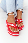 Dámske flip -flops flip -flops na veľkej hviezde HH274A095 Red Wedge