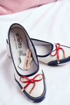 Prolamované Kožené Baleríny Bílo-Červené Erdola