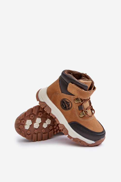 Zateplené detské zimné trekkingové topánky na zips Camel Temisha