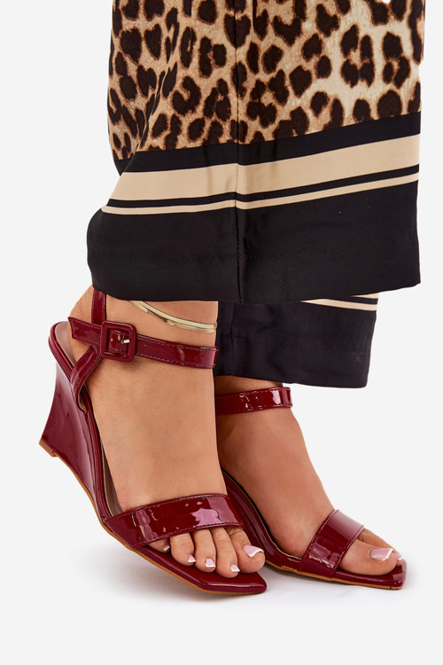 Lakované Dámske Sandále Na Platforme Bordové Vliraya