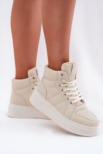Vysoké Dámske Sneakers Na Platforme Béžové Tillive