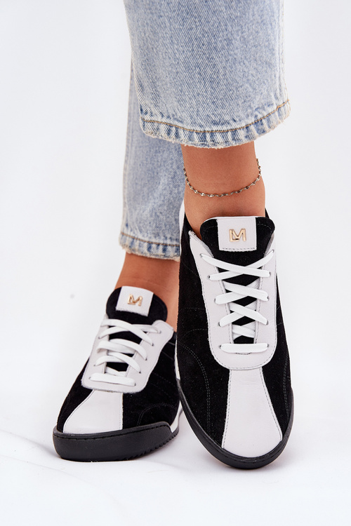 Dámské Kožené Sportovní Boty Laura Messi 2935 Černé