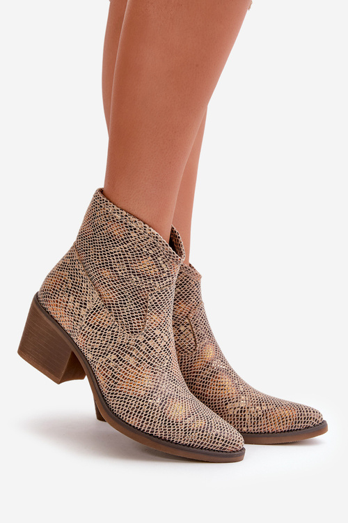 Dámské Krajkové Botky Na Zip Zvířecí Vzor Zlaté Merisine