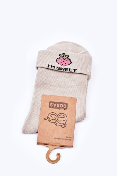 Detské bavlnené ponožky s jahodovou zelenou farbou