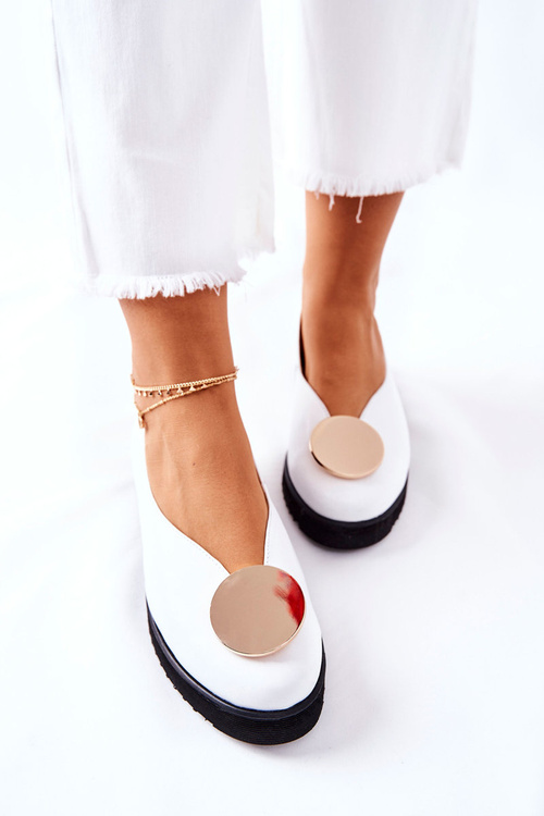 Polobotky Na Platformě Baletní Obuv Maciejka Bile 5315B-11