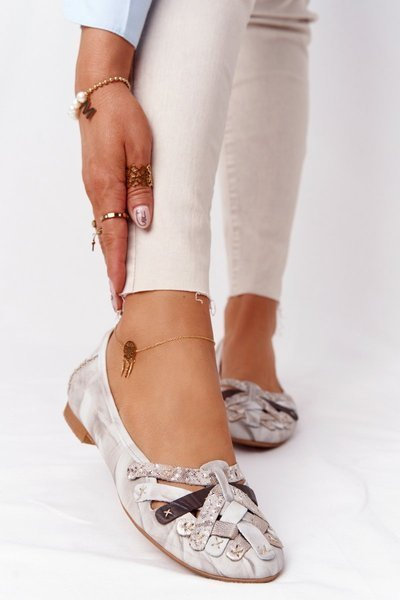 Dámské Kožené Baleríny Maciejka 01358-44 Béžové