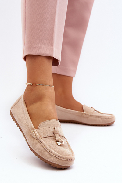 Dámské klasické semišové mokasíny béžové Ontala