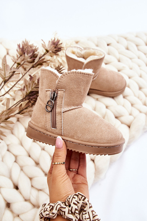 Dětské nazouvací zateplené sněhule Béžove Catellie