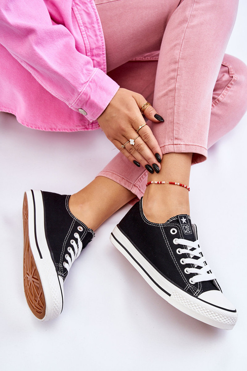 Čierne a biele tenisky pre dámske klasické ECOMA