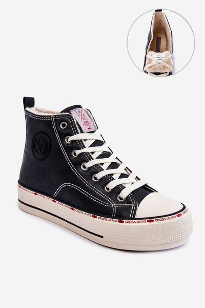 Dámske vysokohorské tenisky krížové džínsy KK2R4042C Čierne