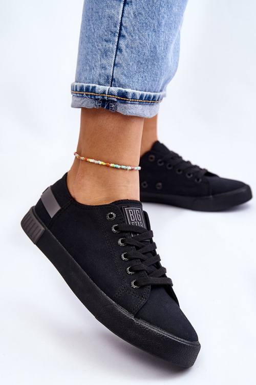 Dámska nízka veľká hviezda LL274038 Čierne tenisky