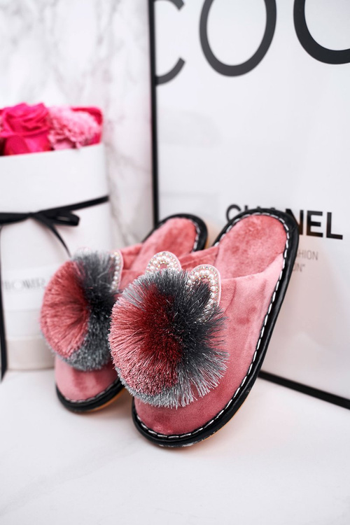 Dětské Domácí Pantofle S Bambulí Růžové Cinderella