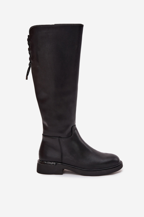 Zateplené dámske kozačky z pravé kože na nízkom podpätku Vinceza 66822 Čierne