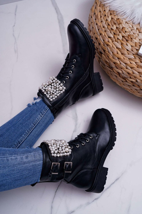 Dámska plochá vojenská päta Čierny bemmer