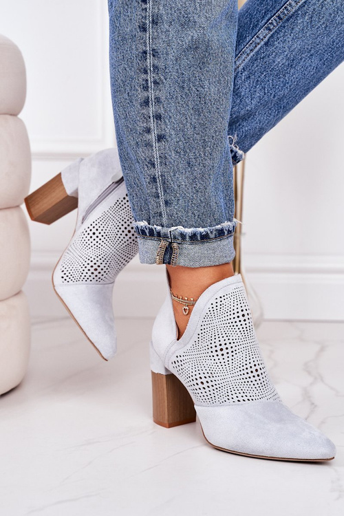 Prolamované Boty Na Sloupku Světle Šedé Michelle