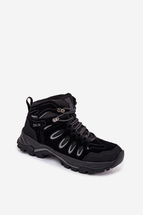 Pánske Kožené Turistické Topánky Big Star OO17433 HI-POLY SYSTEM Čierne