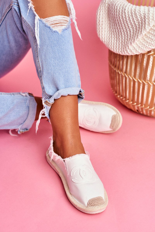 Klasické ženské espadrilles biele Flaure