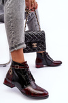 Dámské kožené boty Trzewiki Maciejka 5743A-23 Bordó