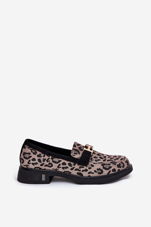 Kožené Lakované Mokasíny Leopard Vinceza 66790 Čierne