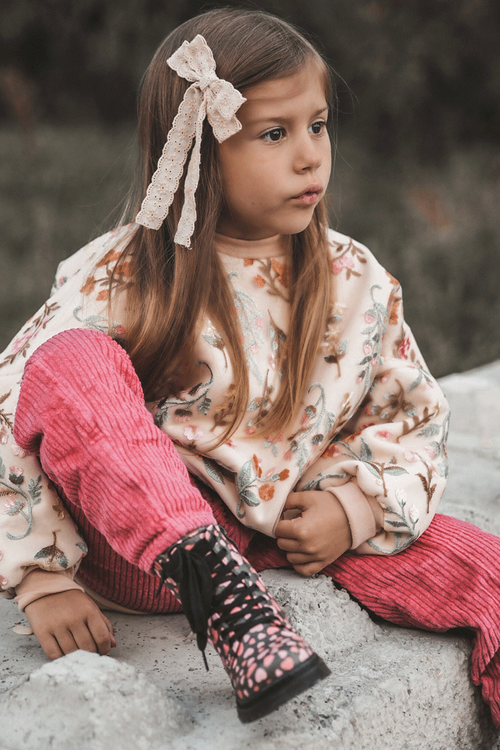 Dolida Ocieplané Dětské Botky Na Zip Černá-Růžová