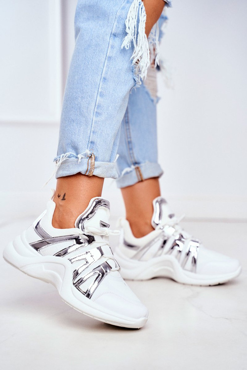 Dámske športové topánky strieborné felter vložky