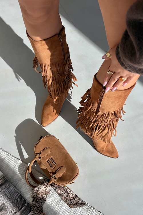 Zateplené Kobyly Dívčí Kobyly S Fringingem Camel Brivina