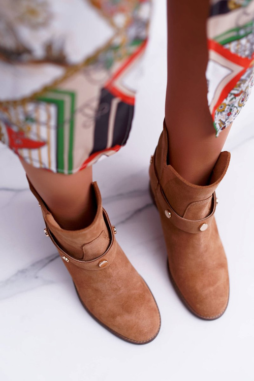 Dámské Kotníkové Boty Laura Messi 1890 Kožené Camel Darmah