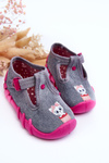 Papcie topánky Befado Cats 110p480 Gray-ružové