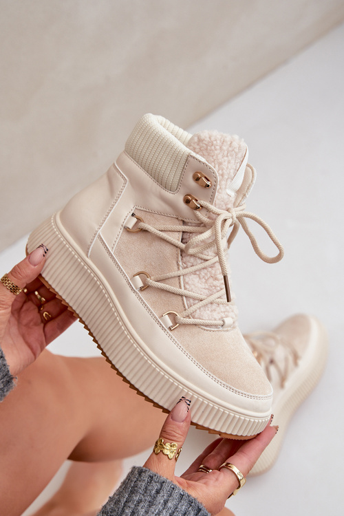 Nízké Sněhule Na Platformě Světle Béžové Naliora